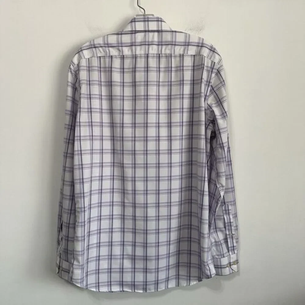 Banana Republic Mens Shirt M Long Sleeve Non Iron Tailored‎ Slim Fit Purple Work